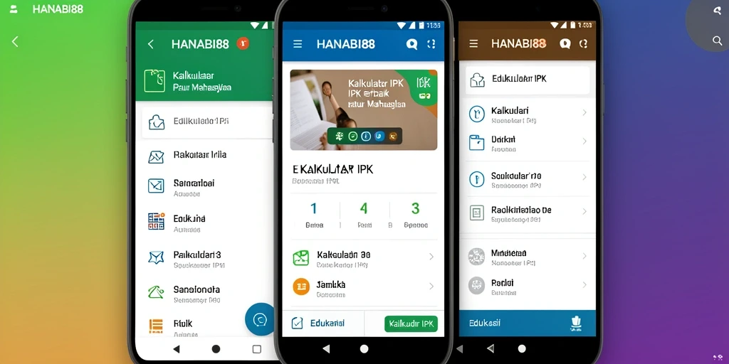 Tampilan antarmuka aplikasi Kalkulator IPK HANABI88 yang sederhana dan informatif.