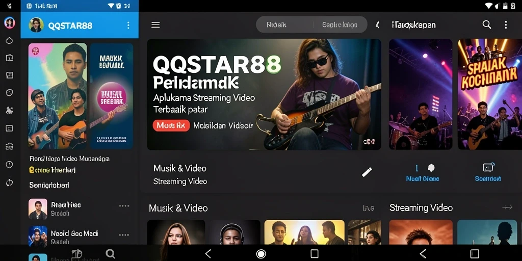 Antarmuka pengguna QQSTAR88 yang menarik dan fungsional untuk Streaming Video.