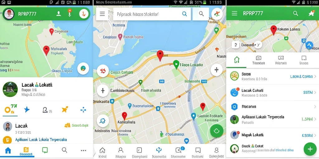 Antarmuka aplikasi RPRP777 untuk lacak lokasi yang akurat.