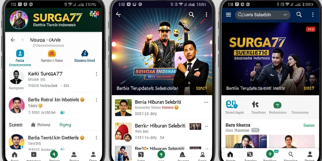 Antarmuka menarik dan informatif untuk berita selebriti.