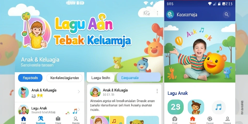 Tampilan antarmuka SVIP5 dengan pilihan lagu anak yang menarik.
